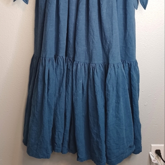 L.F. Markey Kelvin 100% Linen Oversized One Size Tent Trapeze Maxi Dress - Picture 7 of 12